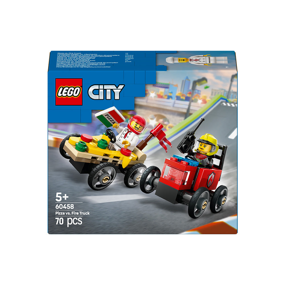 LEGO® City Pizza vs. Fire Truck Race Car Pack Toy Soapbox Racing