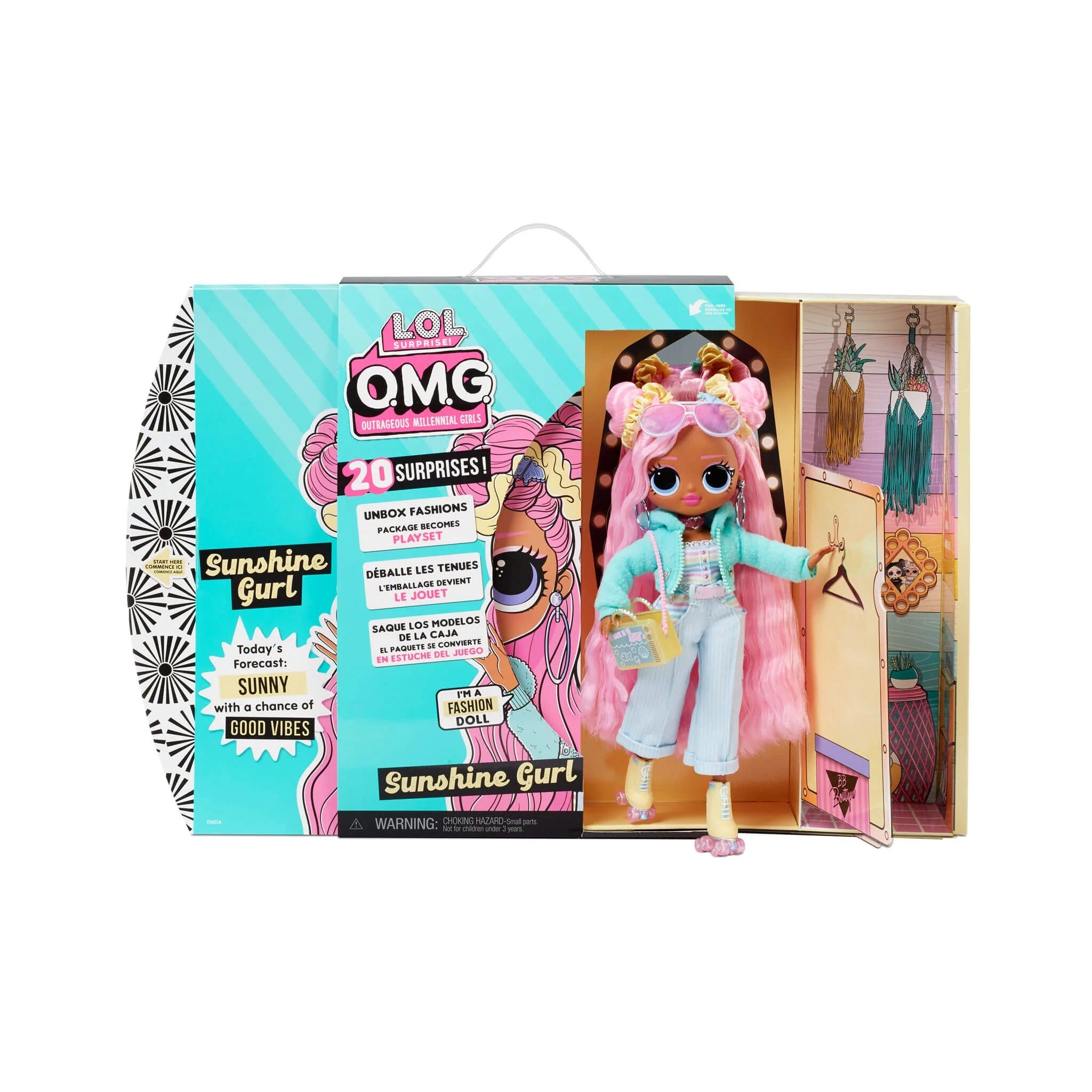 LOL Surprise OMG Sunshine Fashion Doll Dress Up Doll Set with 20