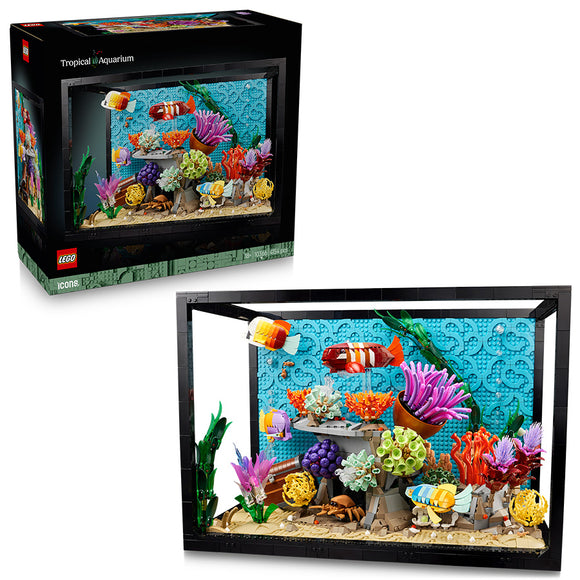 LEGO® ICONS Tropical Aquarium, Fish Tank Decor Building Kit for Adults 10366