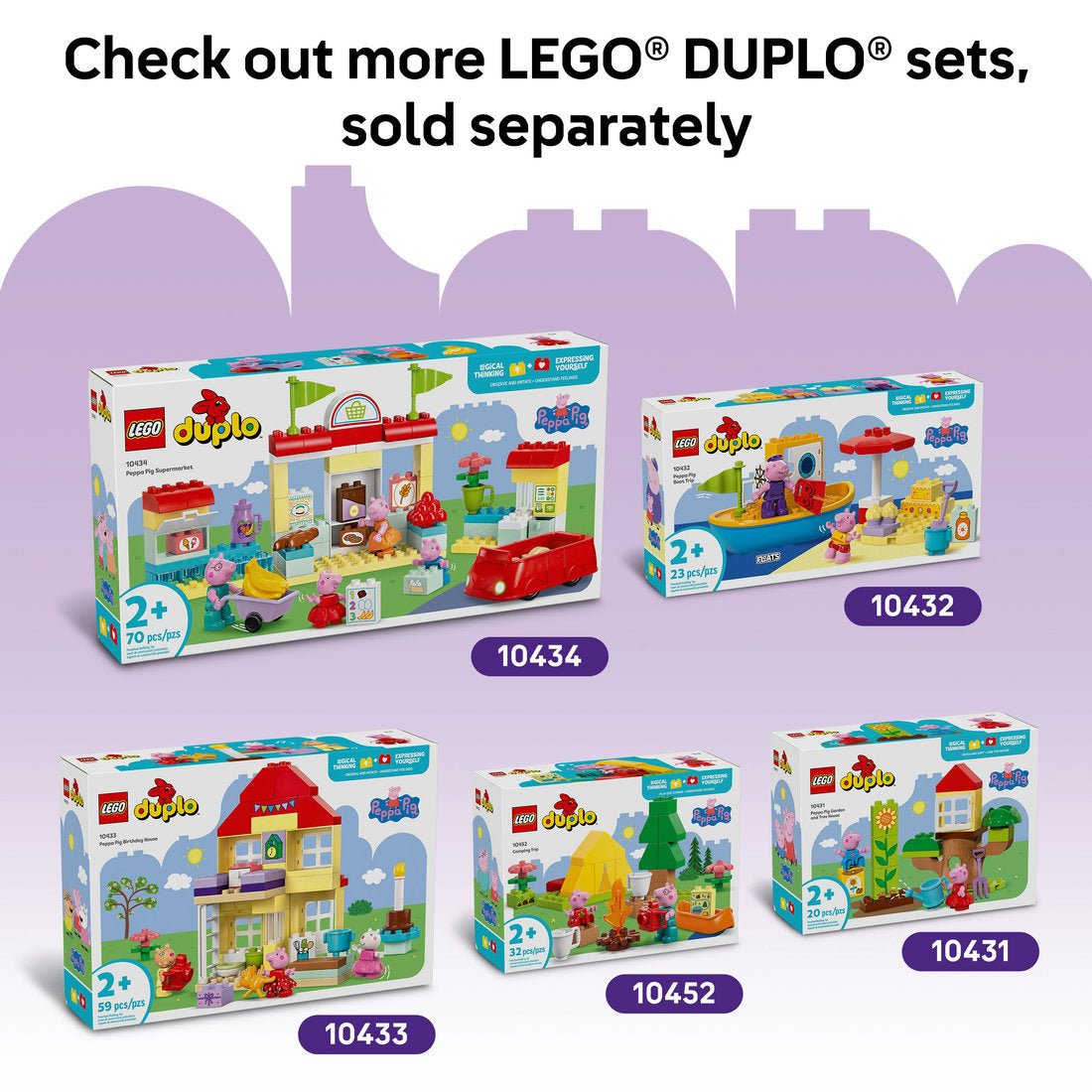 LEGO® DUPLO® Peppa Pig Funfair Pretend-Play Amusement Park Toddler Toy 10453