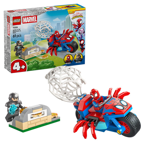 LEGO® ǀ Marvel Spidey And His Amazing Friends Spidey on his Motorcycle vs. Rhino 11206