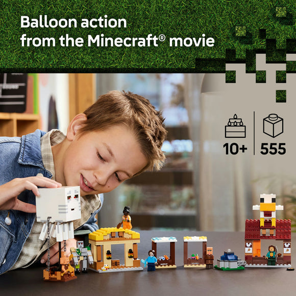 LEGO® Minecraft® The Ghast Balloon Village Attack, Gamer Gift Toy for Kids 21273 - SLIGHTLY DAMAGED BOX