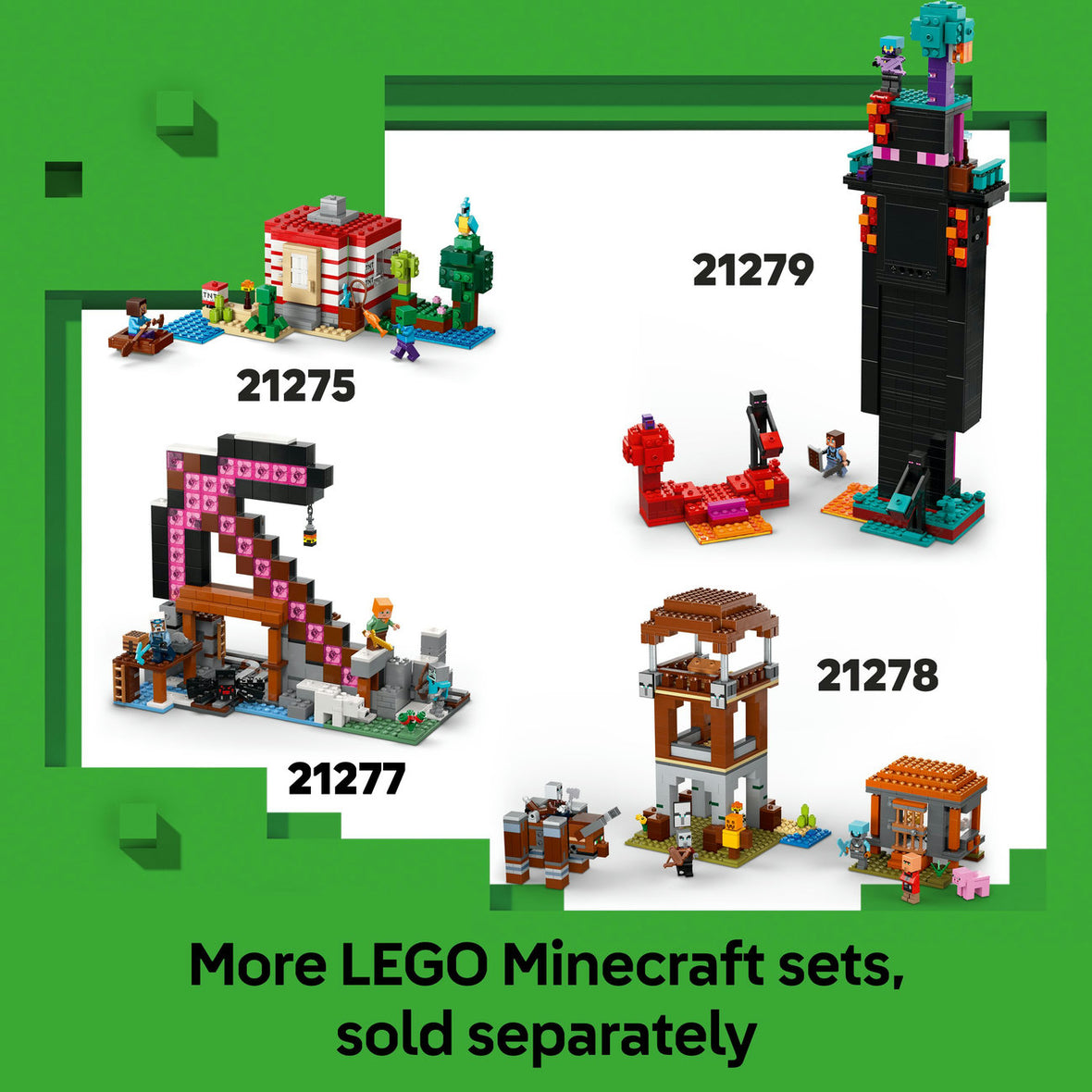 LEGO® Minecraft® The Creeper™ Gamer Decor and Action Figure Building Toy 21276