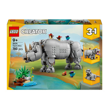LEGO® Creator 3in1 Wild Animals: Majestic Rhino with Birds Toy Playset 31171