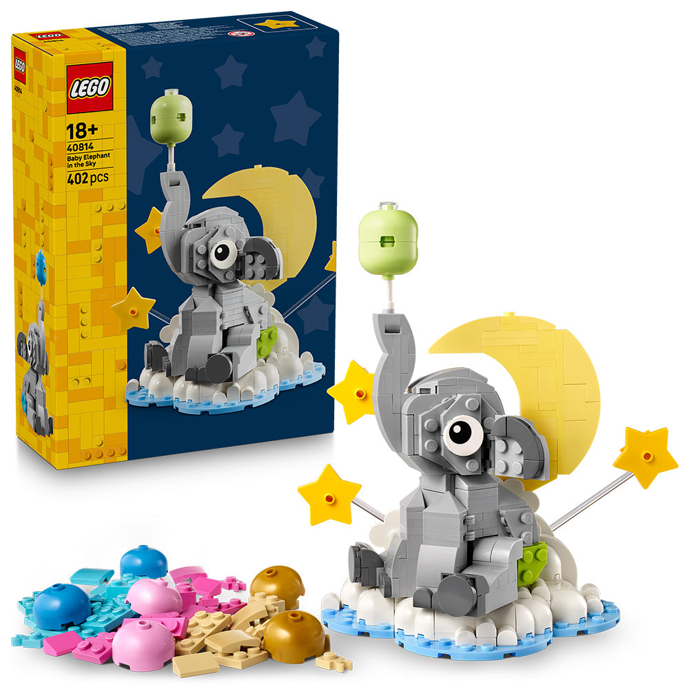 LEGO® Iconic Baby Elephant in the Sky Display Gift for New Parents 40814