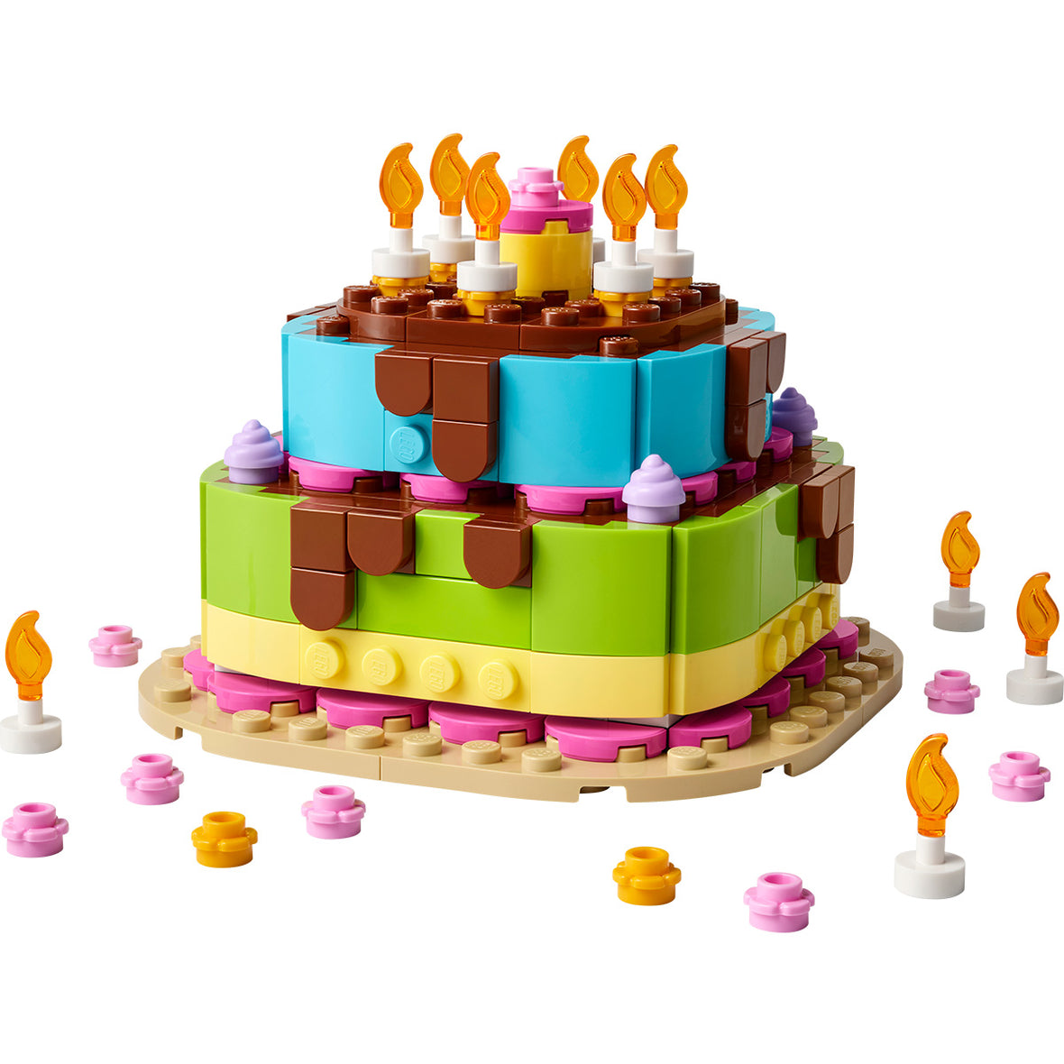 LEGO® Iconic Birthday Party Cake with Decorations, Fun Gift Set, Table Decor 40815