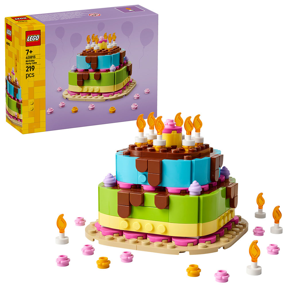 LEGO® Iconic Birthday Party Cake with Decorations, Fun Gift Set, Table Decor 40815