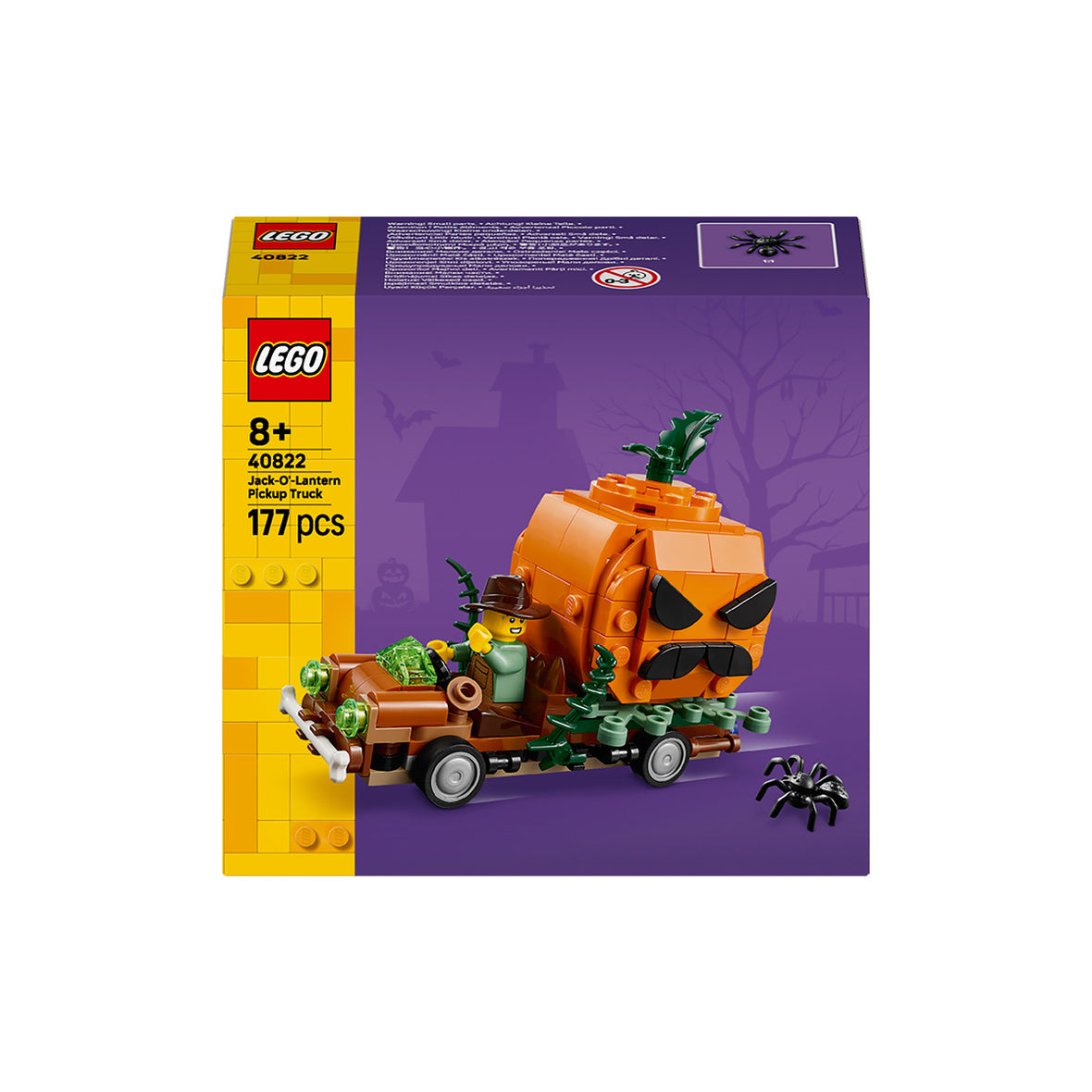 LEGO® Iconic Jack-O’-Lantern Pickup Truck Halloween Craft Toy Set 40822