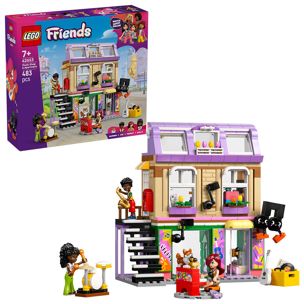 LEGO® Friends Music Shop & Apartment Building Set Pretend-Play Toy 42653