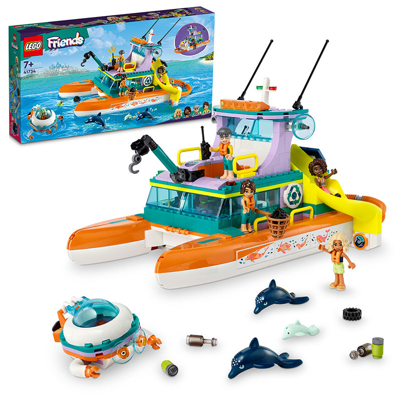 LEGO® Friends Sea Rescue Boat Building Toy Set 41734 - SLIGHTLY DAMAGED BOX