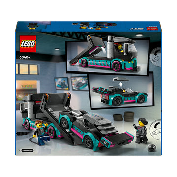 LEGO® City Race Car and Car Carrier Truck Toys 60406 - 0