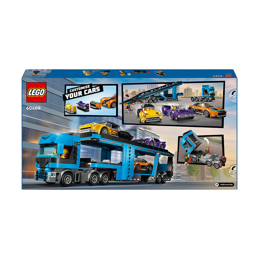 LEGO® City Car Transporter Truck with Sports Cars Toy 60408