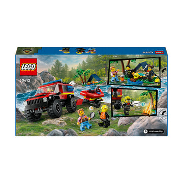 LEGO® City 4x4 Fire Engine with Rescue Boat Toy 60412 - 0