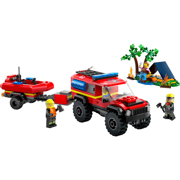 LEGO® City 4x4 Fire Engine with Rescue Boat Toy 60412