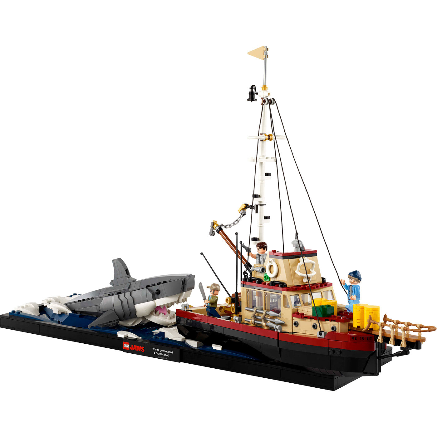 LEGO® Ideas Jaws Set for Adults with Model Shark & Boat 21350