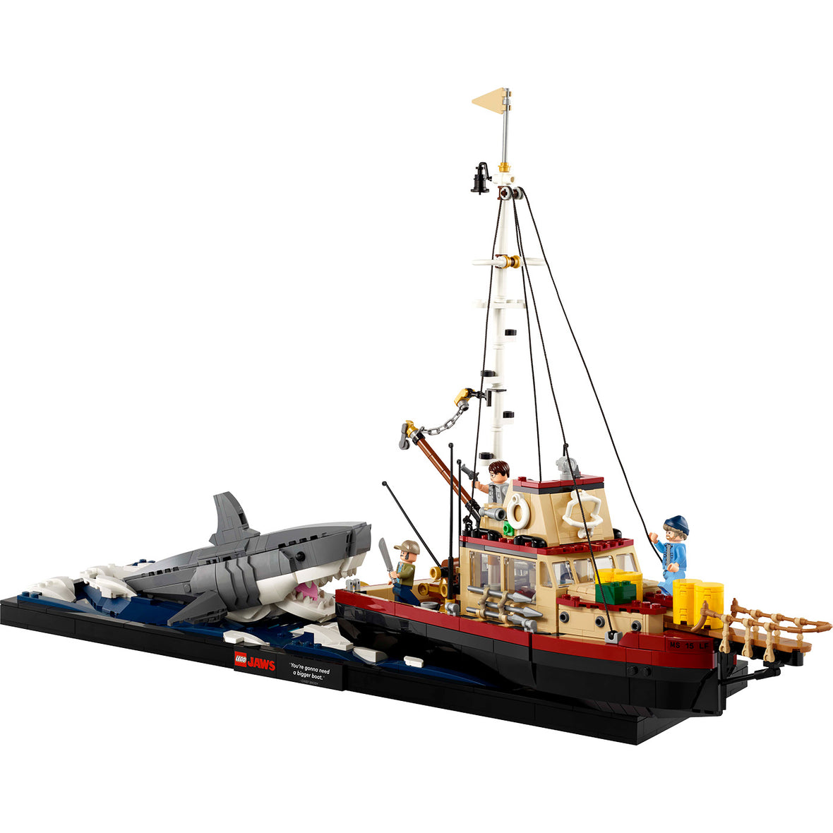 LEGO® Ideas Jaws Set for Adults with Model Shark & Boat 21350