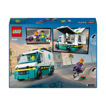 LEGO® City Emergency Ambulance Toy Truck Building Set 60451 - 0