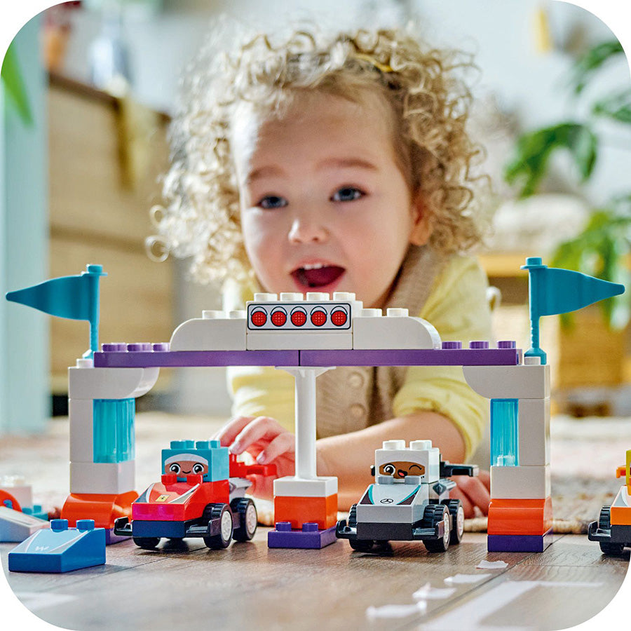 LEGO® DUPLO® Town F1® Team Race Cars & Drivers Building Toy for Family Fun 10445 - DAMAGED BOX