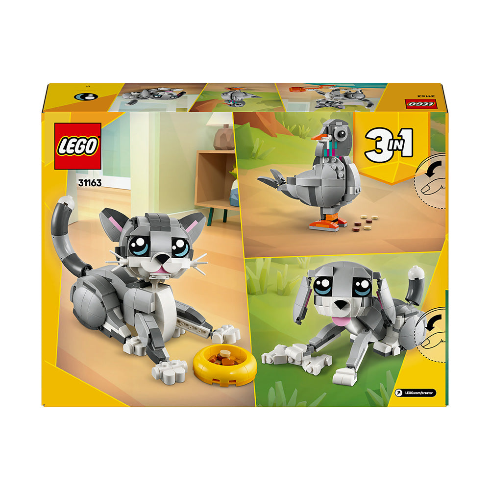 LEGO® Creator 3in1 Playful Cat Figure, Toy Animal Set 31163 - SLIGHTLY DAMAGED BOX
