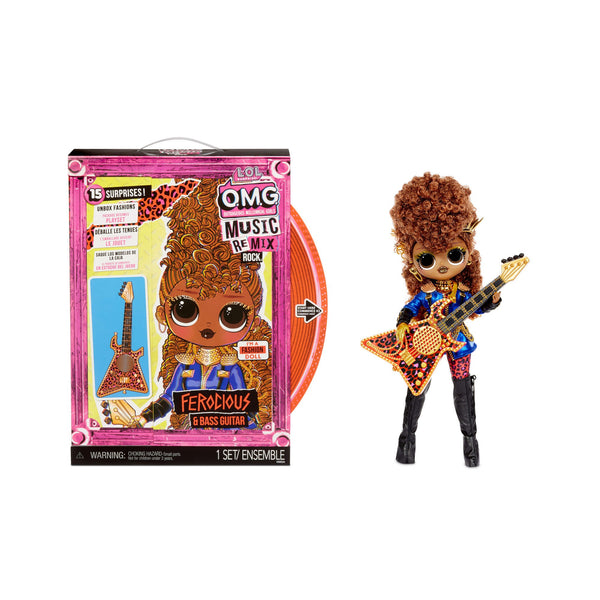 LOL Surprise OMG Remix Rock Ferocious with Bass Guitar and 15