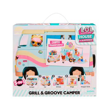 LOL Surprise 5-N-1 Grill & Groove Camper, Fully Furnished Playset