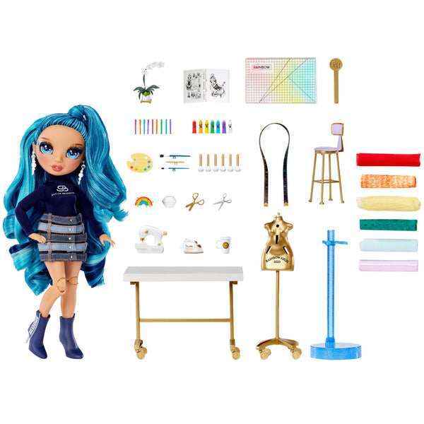 RAINBOW HIGH Dream & Design Fashion Studio Playset with Exclusive Blue Skyler Doll