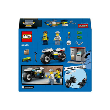 LEGO® City Police Motorcycle Chase Toy, Motorbike Set for Ages 4 and up 60455 - 0