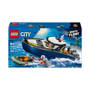 LEGO® City Police Boat Chase Toy with a Floatable Speedboat and Dinghy 60456