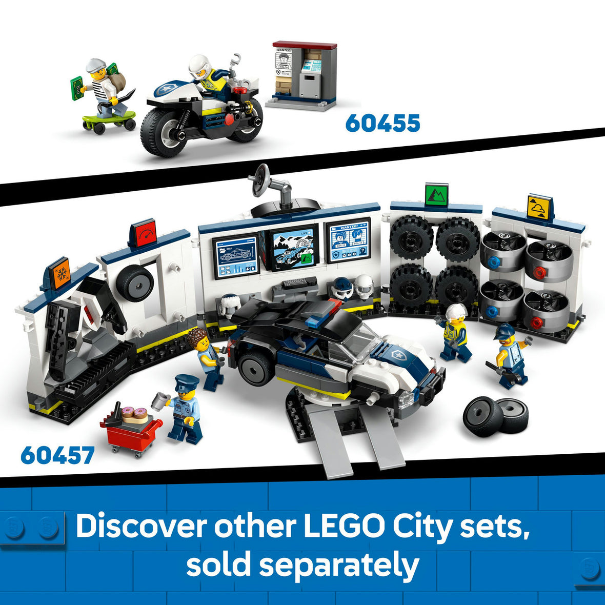LEGO® City Police Boat Chase Toy with a Floatable Speedboat and Dinghy 60456