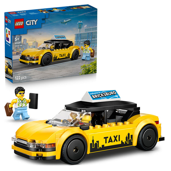 LEGO® City Yellow Taxi - Model Car Kit with 2 Minifigures 60487