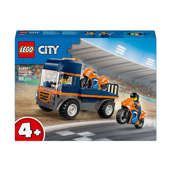 LEGO® City Motorcycle Transporter Toy and 2 Minifigures 60491