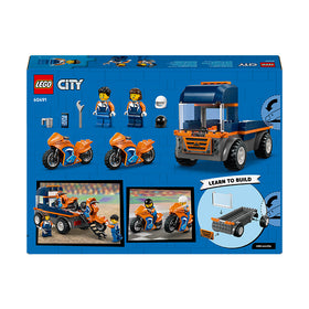 LEGO® City Motorcycle Transporter Toy and 2 Minifigures 60491 - 0