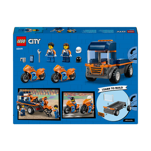 LEGO® City Motorcycle Transporter Toy and 2 Minifigures 60491