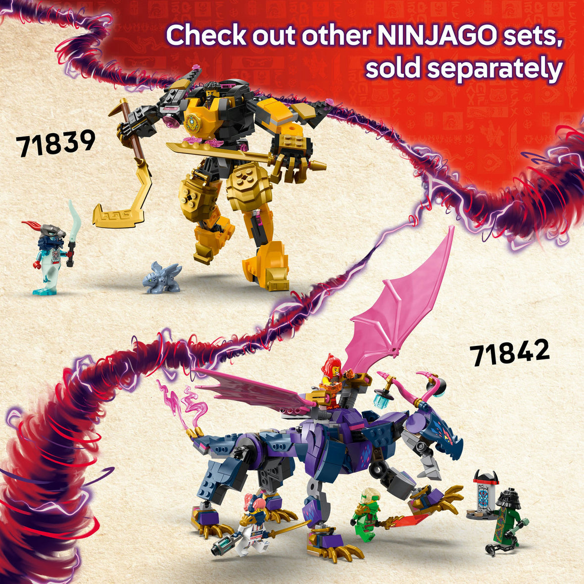 LEGO® NINJAGO® Kai’s Motorcycle Speed Race Playset with 2 Ninja Bike Toys 71838