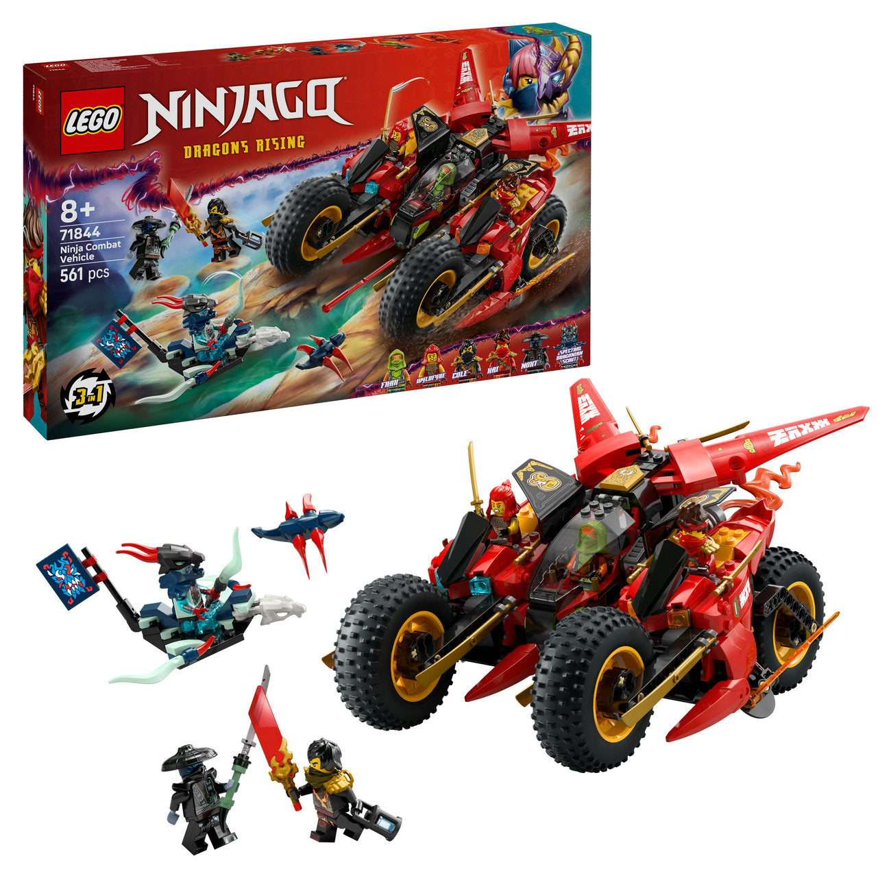 LEGO® NINJAGO® Ninja Combat Vehicle 3-in-1 Toy Building Set 71844