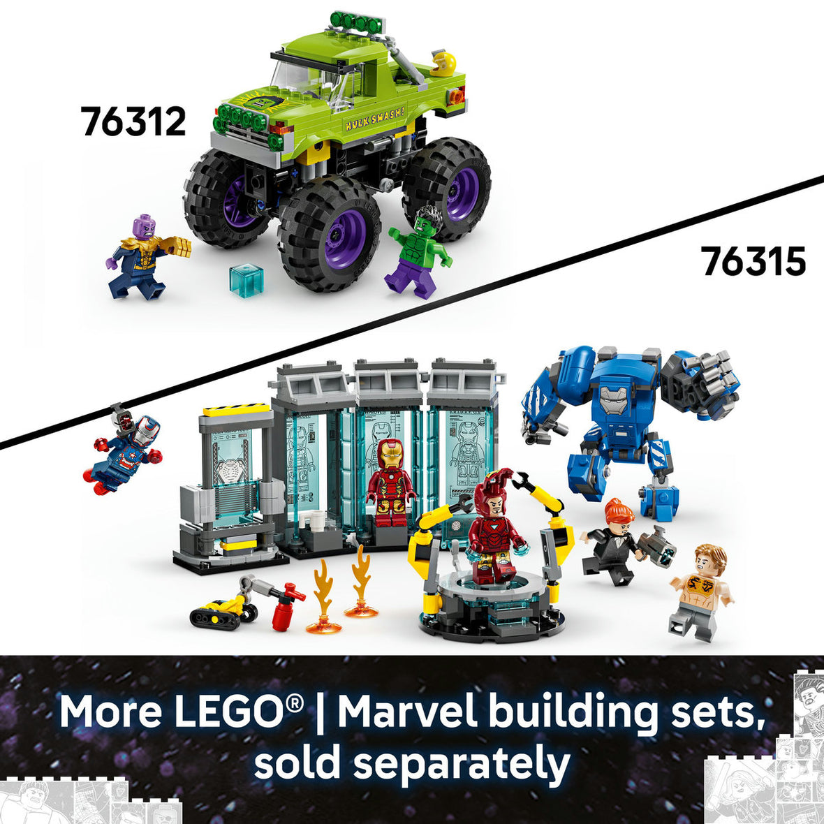LEGO® ǀ Marvel Iron Man’s Laboratory: Hall of Armour with Minifigures 76315