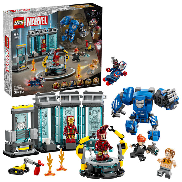 LEGO® ǀ Marvel Iron Man’s Laboratory: Hall of Armour with Minifigures 76315 - SLIGHTLY DAMAGED BOX