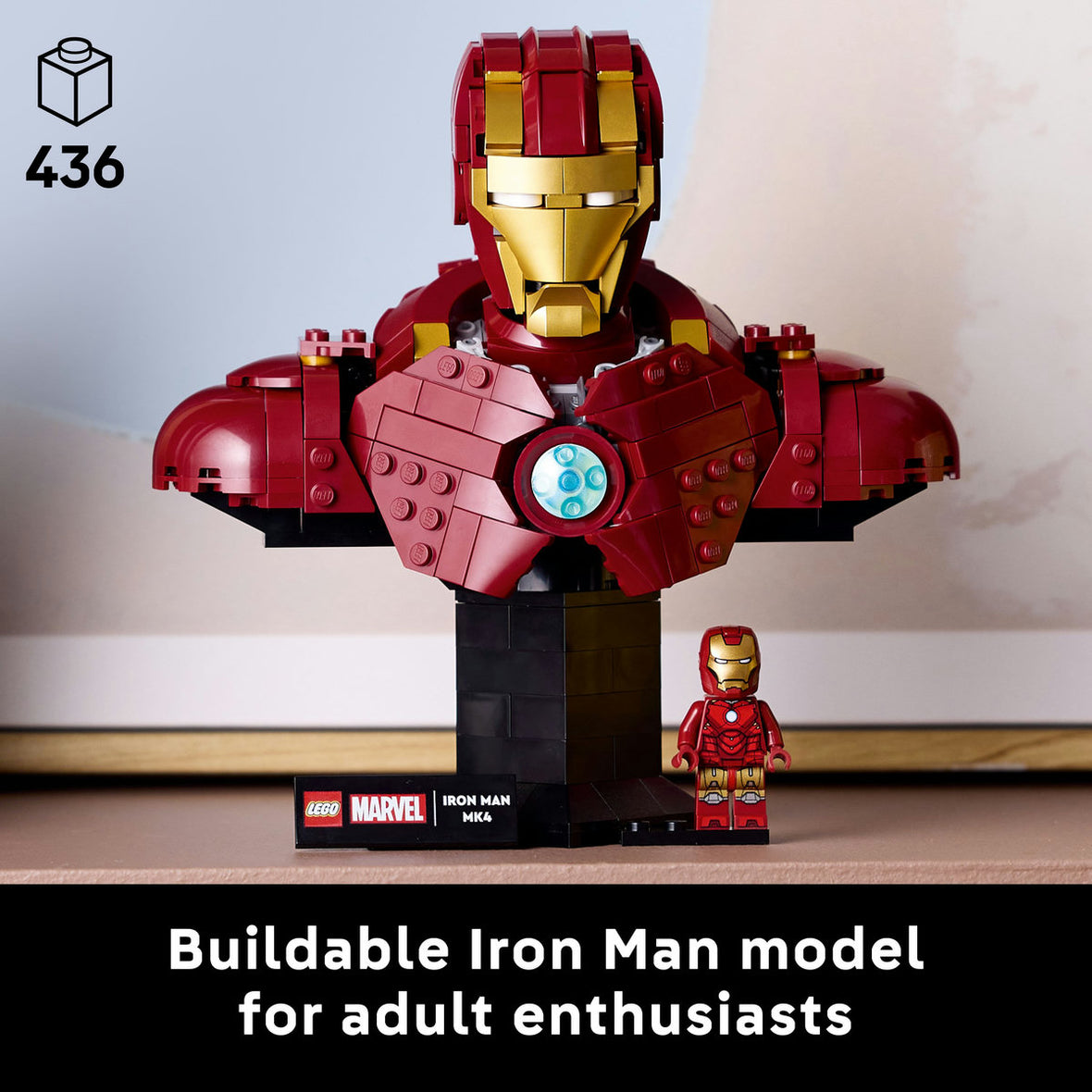 LEGO® ǀ Marvel Iron Man MK4 Bust, Buildable Model for Adults with Minifigure 76327