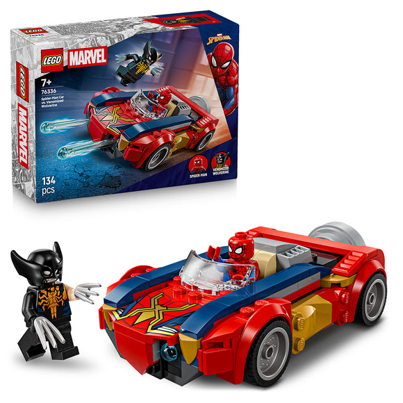 LEGO® ǀ Marvel Spider-Man Car vs. Venomized Wolverine Car Playset 76336
