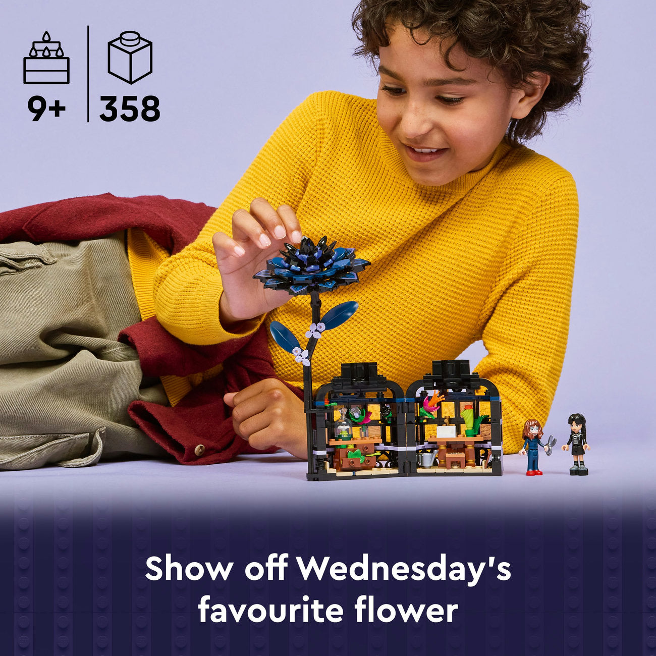 LEGO® Wednesday Black Dahlia Flower Halloween Gift, Faux Plant