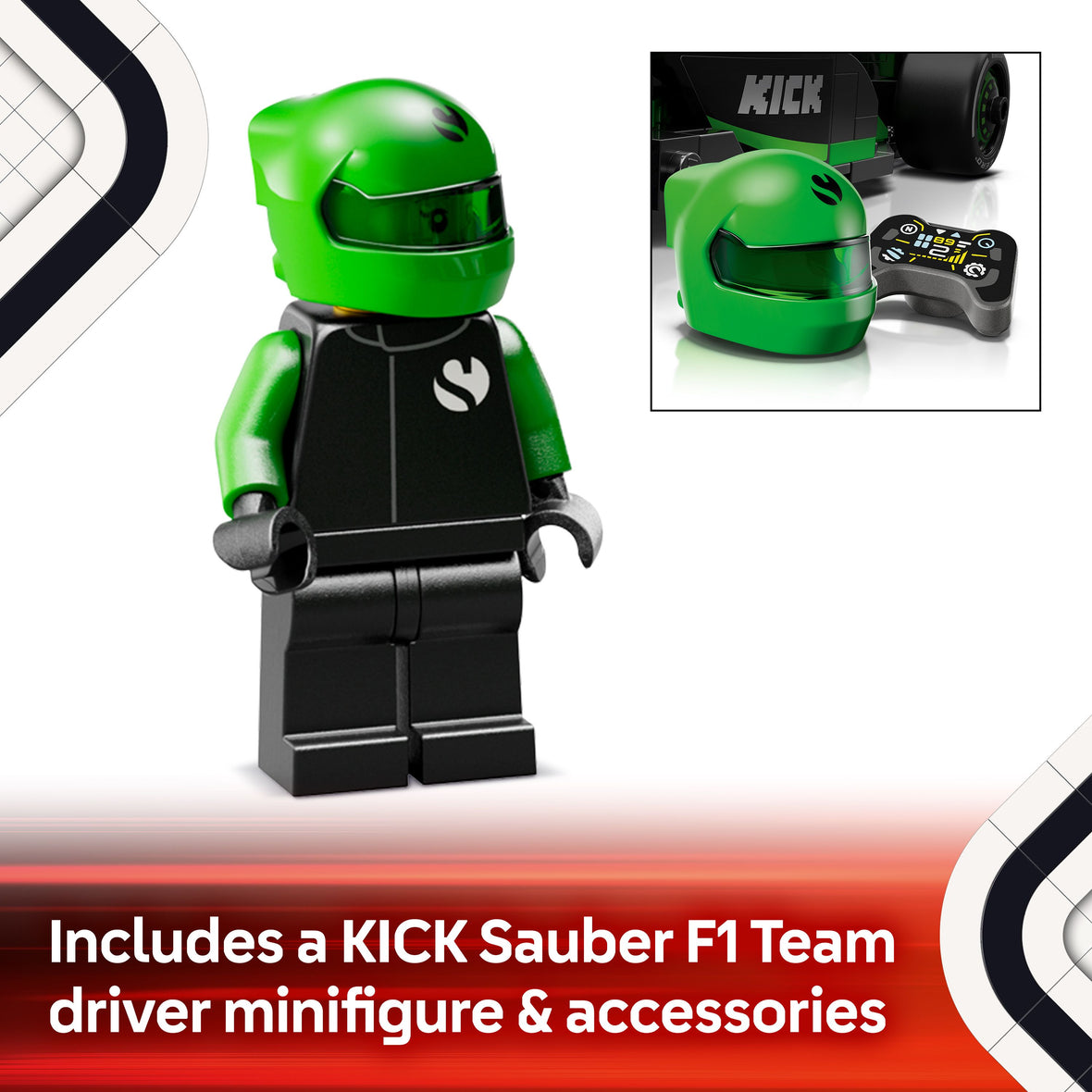 LEGO® Speed Champions KICK Sauber F1® Team C44 Race Car Toy Vehicle 77247