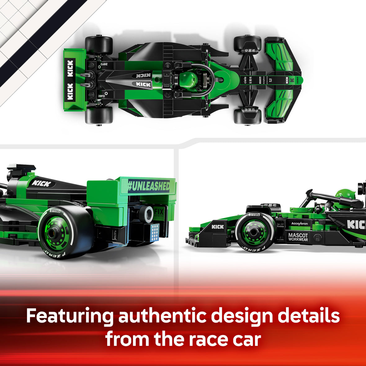 LEGO® Speed Champions KICK Sauber F1® Team C44 Race Car Toy Vehicle 77247