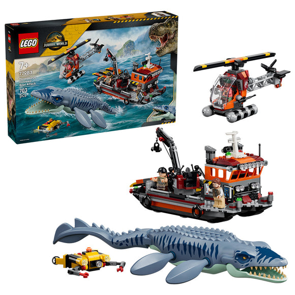 LEGO® Jurassic World Mosasaurus Dinosaur Boat Attack Toy 77983