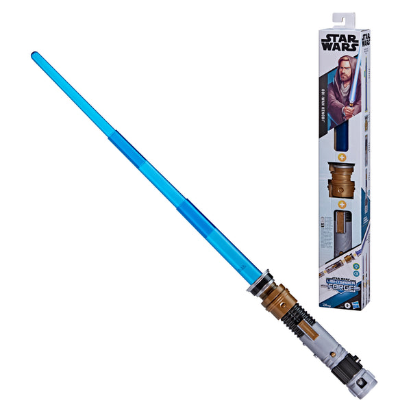 STAR WARS Lightsaber Forge Obi-Wan Kenobi Electronic Extendable Blue Lightsaber