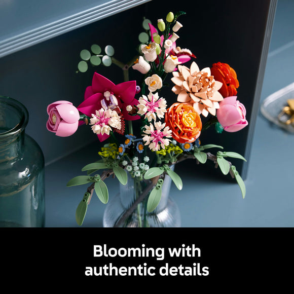 LEGO® ICONS Botanicals Pretty Pink Flower Bouquet Decor Set 10342