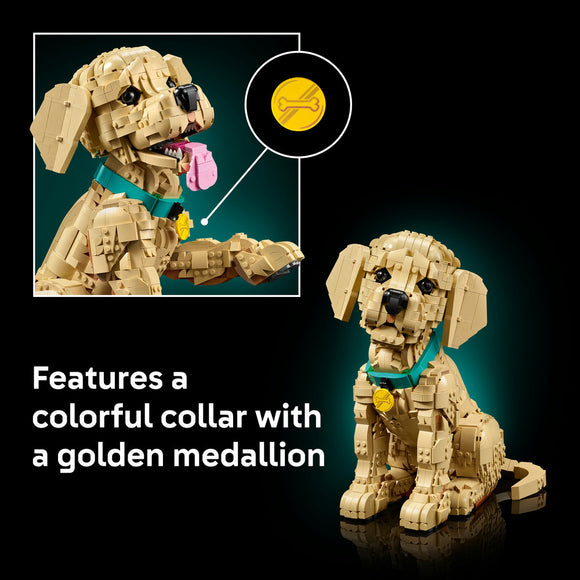 LEGO® ICONS Golden Retriever Puppy Animal Figure Building Set 11384
