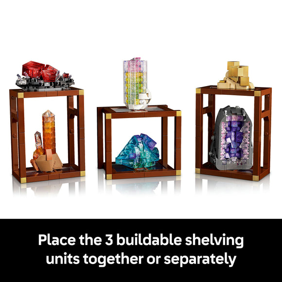 LEGO® Ideas Mineral Collection, Crystal Display Shelves, Living Room Decor 21362