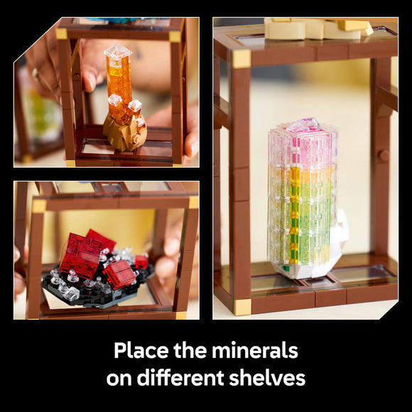 LEGO® Ideas Mineral Collection, Crystal Display Shelves, Living Room Decor 21362