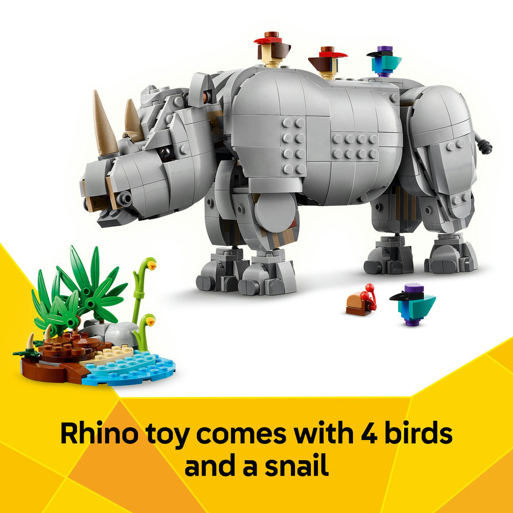 LEGO® Creator 3in1 Wild Animals: Majestic Rhino with Birds Toy