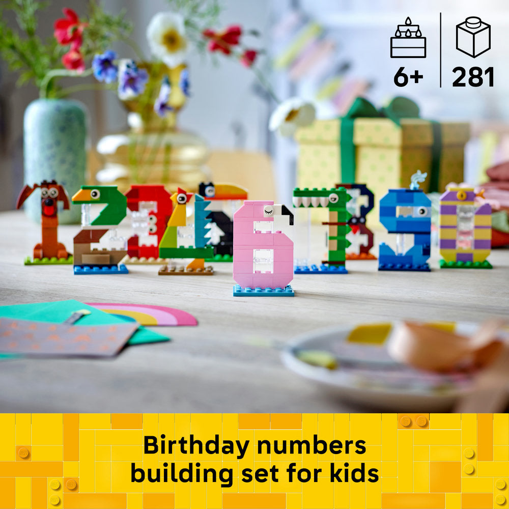 LEGO® Iconic Birthday Numbers Animal Decor 40807